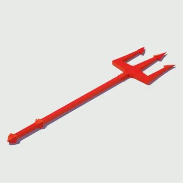Vector isometric trident of the devil. Illustration for Halloween. Stock Illustration