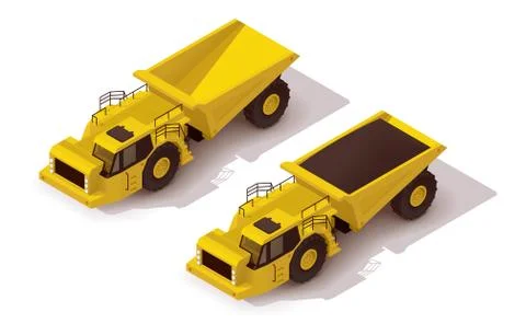Vector isometric underground dump truck Stock Illustration