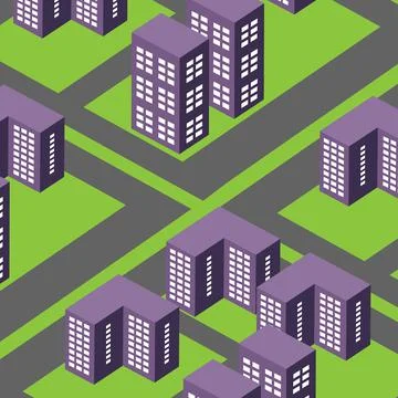 Vector isometric urban architecture block building of the modern city Ilustración de archivo