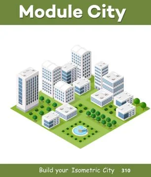 Vector Isometric Urban Architecture Illustrazione stock