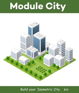 Vector Isometric Urban Architecture Stock Illustration