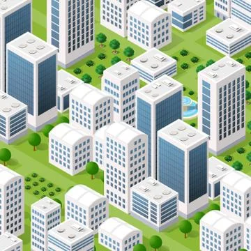 Vector isometric urban architecture Illustrazione stock