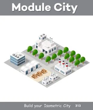 Vector isometric urban architecture Illustrazione stock
