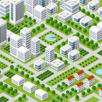 Vector isometric urban architecture Illustrazione stock