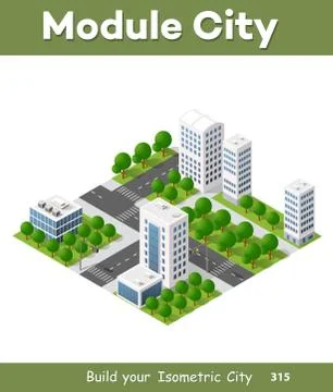 Vector Isometric Urban Architecture Illustrazione stock