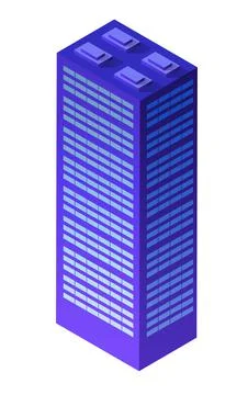 Vector isometric urban architecture single building of the modern Ilustración de archivo