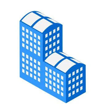 Vector isometric urban architecture single building of the modern Ilustración de archivo