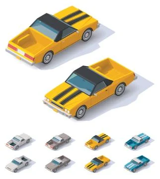 Vector isometric utility coupe car Stock Illustration