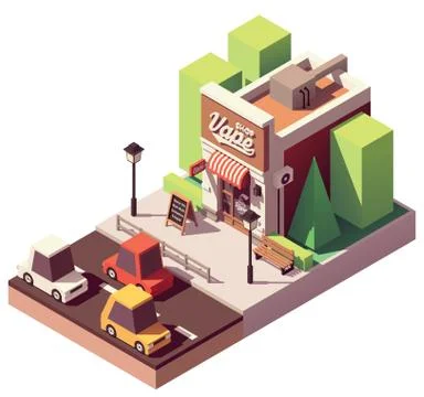 Vector isometric vape shop Stock Illustration