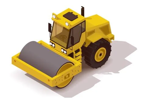 Vector isometric vibration roller Stock Illustration