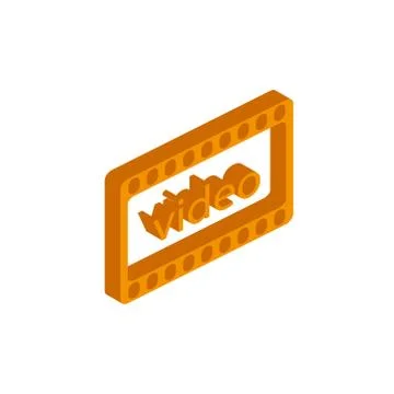 Vector isometric video icon on a white background Stock Illustration
