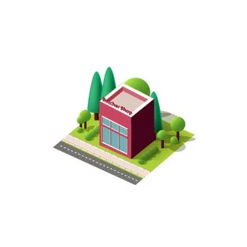 Vector isometrics Butcher shop イラスト素材