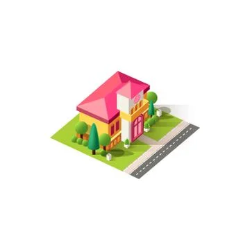 Vector isometrics church Stock Illustration
