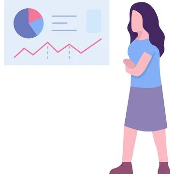 Vector IT office female worker icon isolated Illustrazione stock