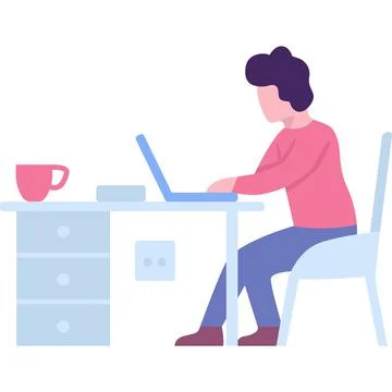 Vector IT office male worker icon isolated Stock Illustration