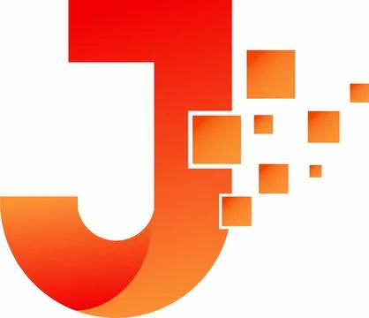 Vector j letter pixel flow style initial logo Stock Illustration