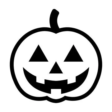 Vector jack o lantern icon on white background Stock Illustration