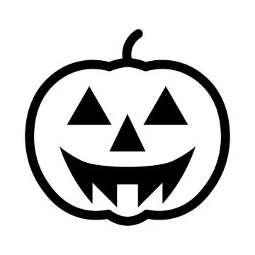 Vector jack o lantern icon on white background Stock Illustration