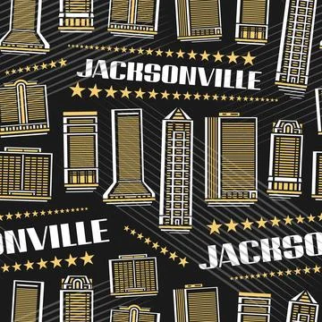 Vector Jacksonville Seamless Pattern Illustrazione stock