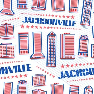 Vector Jacksonville Seamless Pattern Stock Illustration