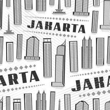 Vector Jakarta Seamless Pattern イラスト素材