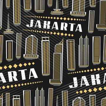 Vector Jakarta Seamless Pattern Stockillustratie