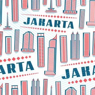 Vector Jakarta Seamless Pattern イラスト素材