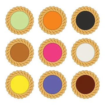 Vector jam and chocolate pie set Stock Illustration