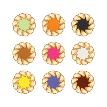 Vector jam and chocolate pie set Stock Illustration