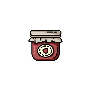 Vector jam jar flat colorful icon. Isolated vector image 스톡 일러스트