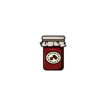 Vector jam jar flat colorful icon. Isolated vector image 스톡 일러스트