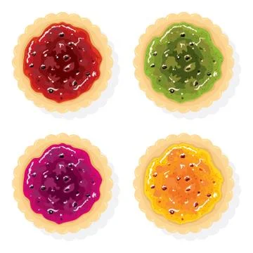 Vector jam pie set Stock Illustration