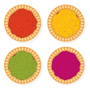 Vector jam pie set Stock Illustration
