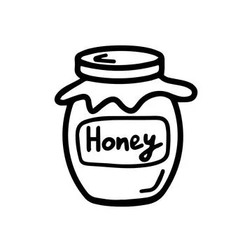 Vector jar of honey for kitchen isolated on white background. Funny, cute Stock Illustration