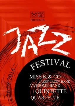 Vector jazz, rock or blues music poster template. Stock Illustration