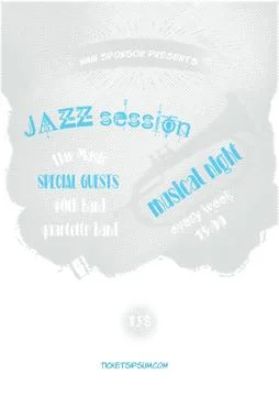 Vector jazz, rock or blues music poster template. Stock Illustration