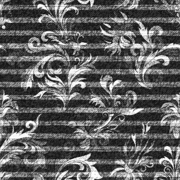 Vector Jeans background with flowers. Denim seamless pattern. Blue jeans fabric Stock Illustration