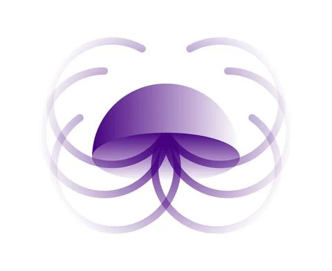 Vector jellyfish in gradient style. Digital art Stock Illustration