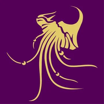 Vector jellyfish icon Stock Illustration