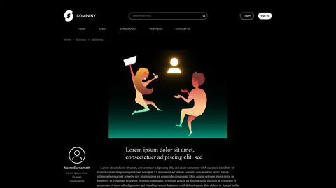 Vector job interview in gradient style . Editable illustration Stock Illustration