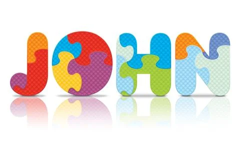 Vector john written with alphabet puzzle Stock Illustration