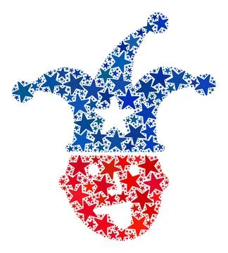 Vector Joker Composition of Stars in American Democratic Colors Illustrazione stock