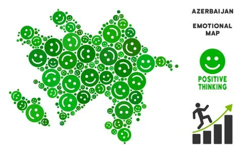 Vector Joy Azerbaijan Map Composition of Smileys 스톡 일러스트