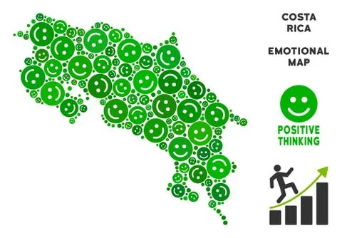 Vector Joy Costa Rica Map Collage of Smiles 스톡 일러스트