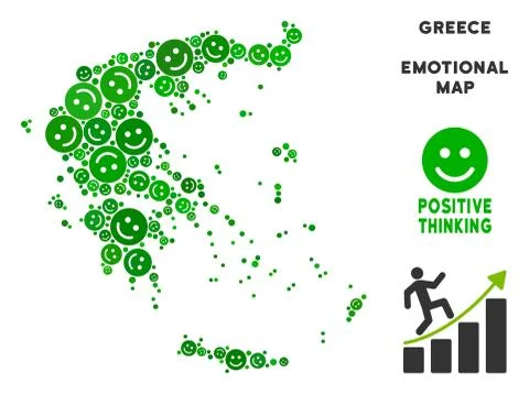 Vector Joy Greece Map Collage of Smiles Stock Illustration