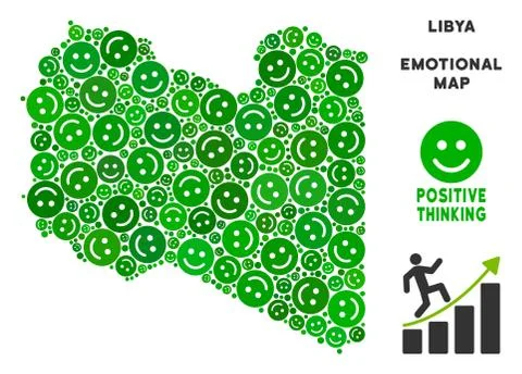 Vector Joy Libya Map Mosaic of Smiles 스톡 일러스트