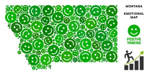 Vector Joy Montana State Map Composition of Smiles 스톡 일러스트