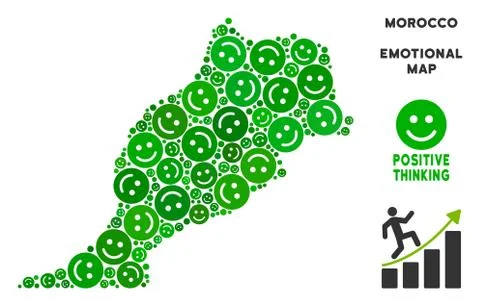 Vector Joy Morocco Map Mosaic of Smiles 스톡 일러스트