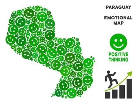 Vector Joy Paraguay Map Mosaic of Smileys 库存插图