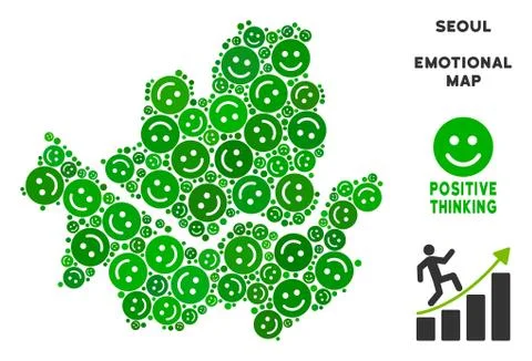 Vector Joy Seoul City Map Composition of Smileys Stock Illustration